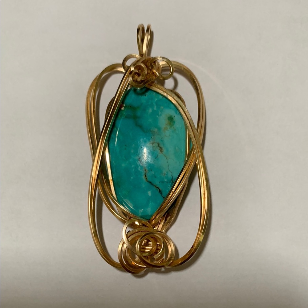 Elegant Gold filled and  natural stone Pendant